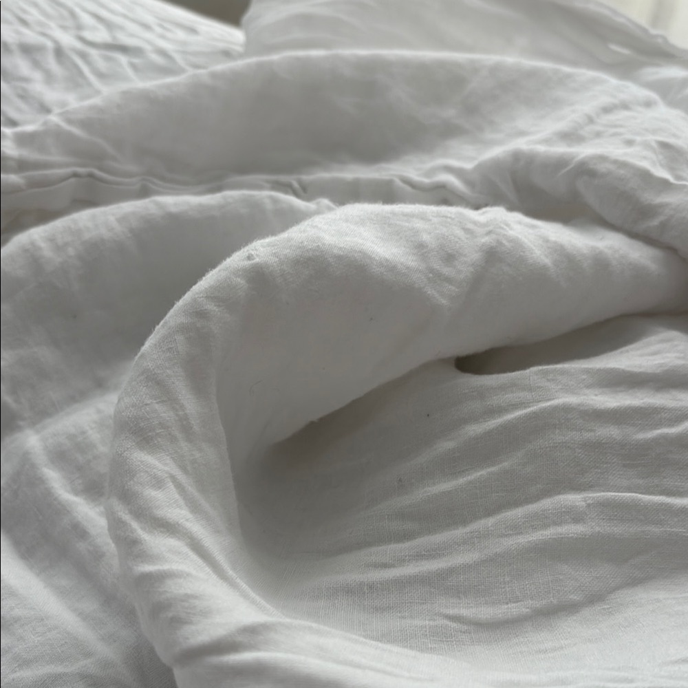 Brooklinen white linen duvet cover